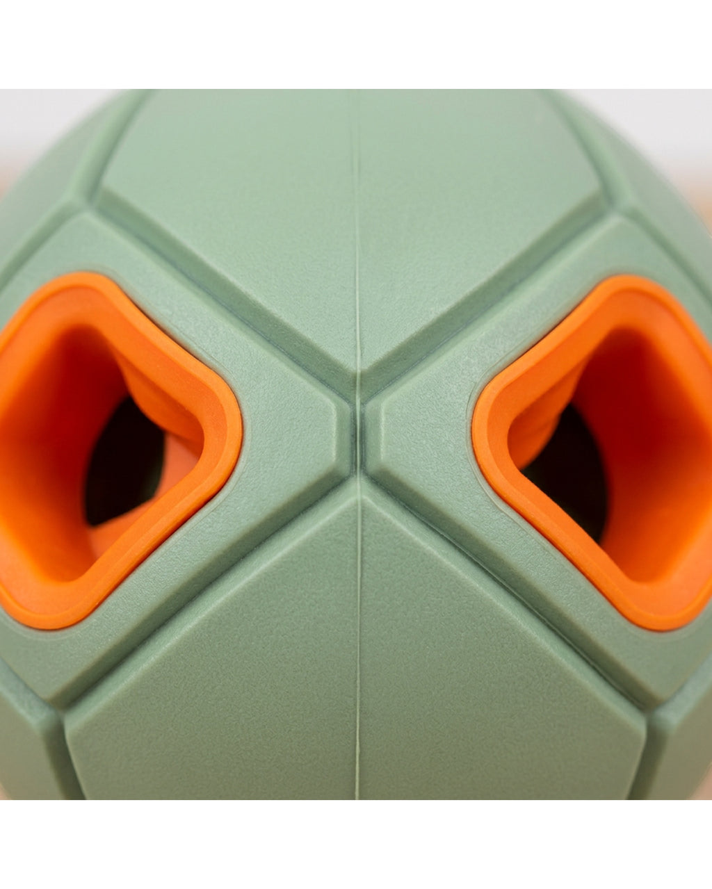 Pimfa Faceted TPR Treat Puzzle Ball Sage Orange 12 cm - Detail view