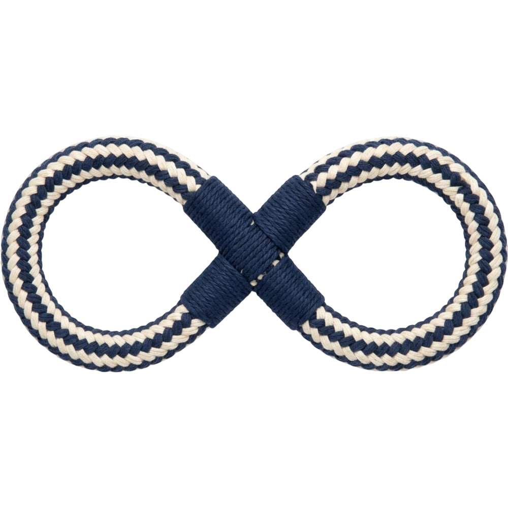 Pimfa Figure-Eight Cotton Rope Tug Toy Navy Cream 38 cm - Product view