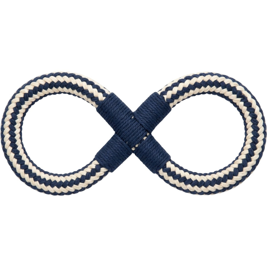 Pimfa Figure-Eight Cotton Rope Tug Toy Navy Cream 38 cm